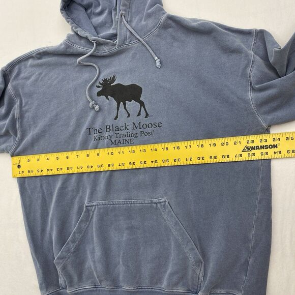 Black Moose Trading Post Sweatshirt Hoodie Mens Medium Blue Gray Kittery Maine - Picture 8 of 11